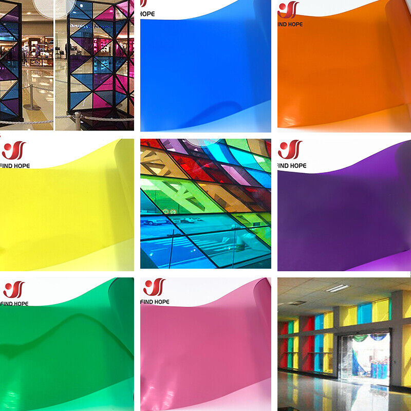 7pcs Pack MULTI COLOR TRANSPARENT WINDOW FILM STAINED GLASS SELF ADHESIVE VINYL Unbranded Does not apply - фотография #5