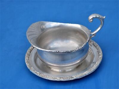 Vintage Wilcox- IS ~New Beverly Manor~ Silver Plate Gravy Boat & Underplate Wilcox IS