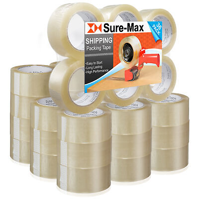 36 Rolls Carton Sealing Clear Packing Tape Box Shipping- 1.8 mil 2" x 110 Yards Sure-Max Does Not Apply