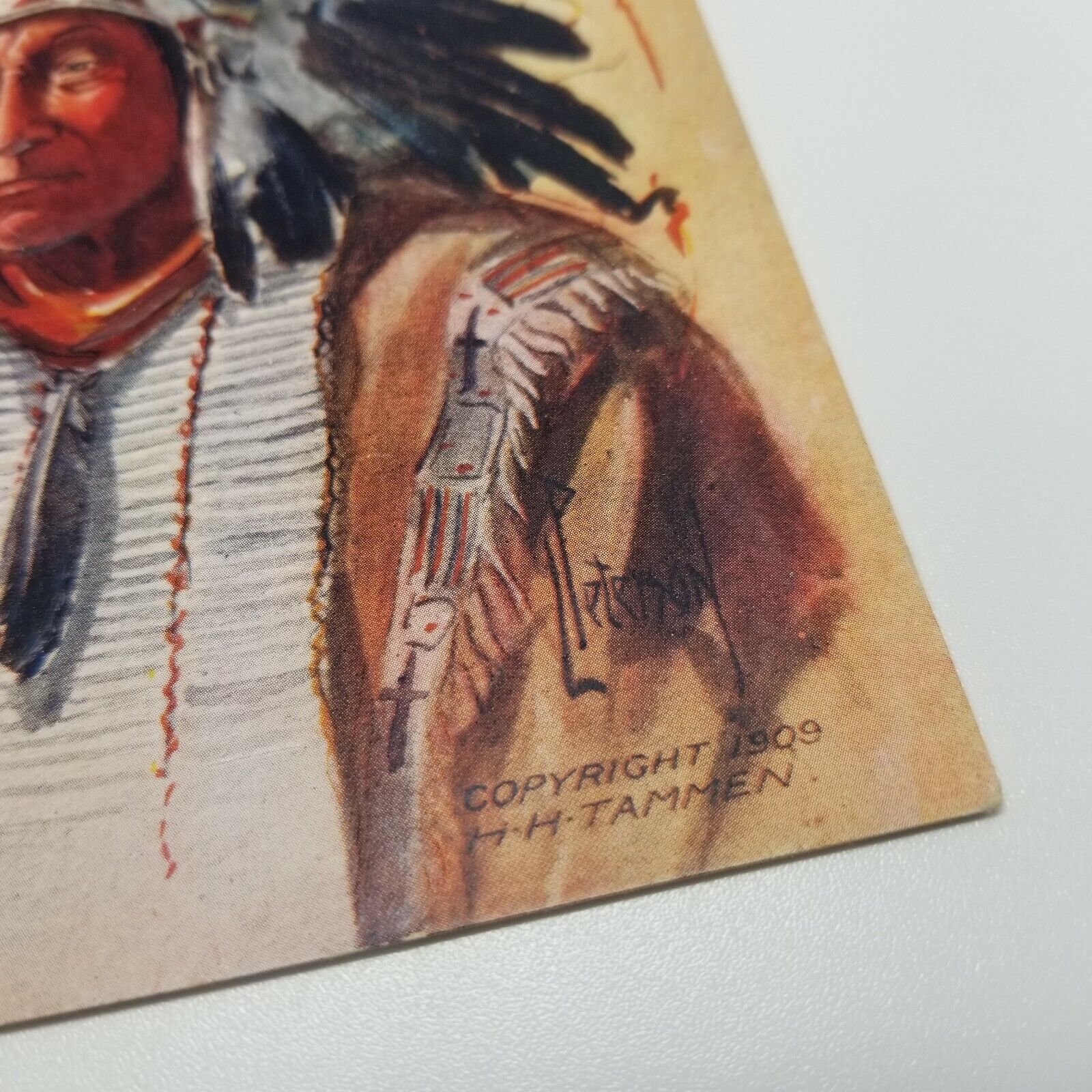 Indian Chief Red Cloud Vintage Postcard Native H.H. Tammen 1909 Embossed #3431  Без бренда - фотография #3