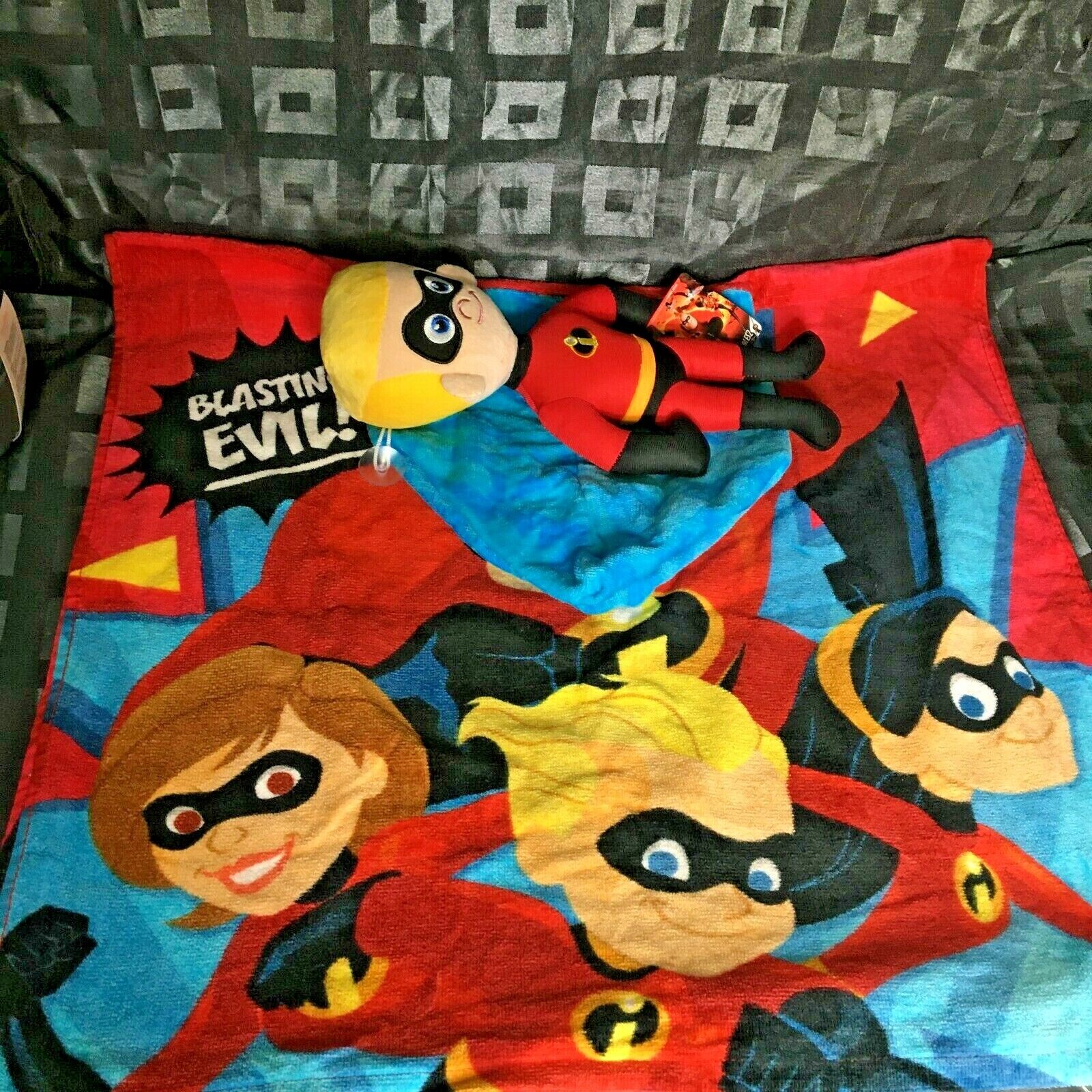Disney Incredibles Double Sided Kids Hooded Poncho Cotton Beach Towel & Dash Toy Disney Does Not Apply - фотография #4