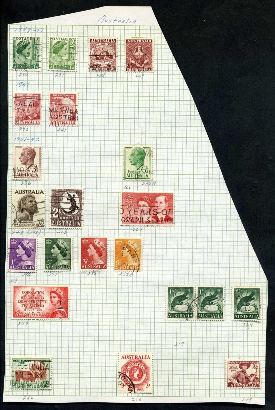 Lot of 198 Early (1949-1984) Australia Collection of Stamps Без бренда