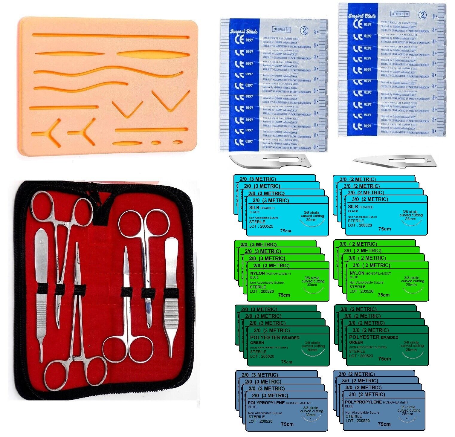 59 Piece Practice Suture Kit for Medical and Veterinary Student Training A2Z SCILAB Does Not Apply