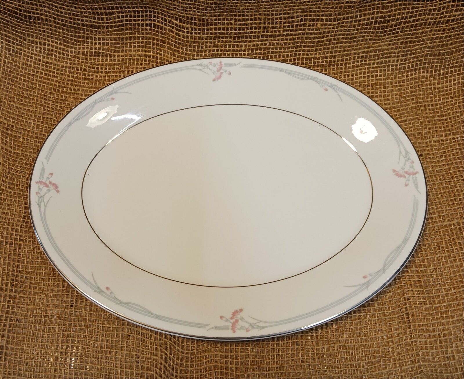 Royal Doulton CARNATION oval serving platter; 13"; brand new Royal Doulton