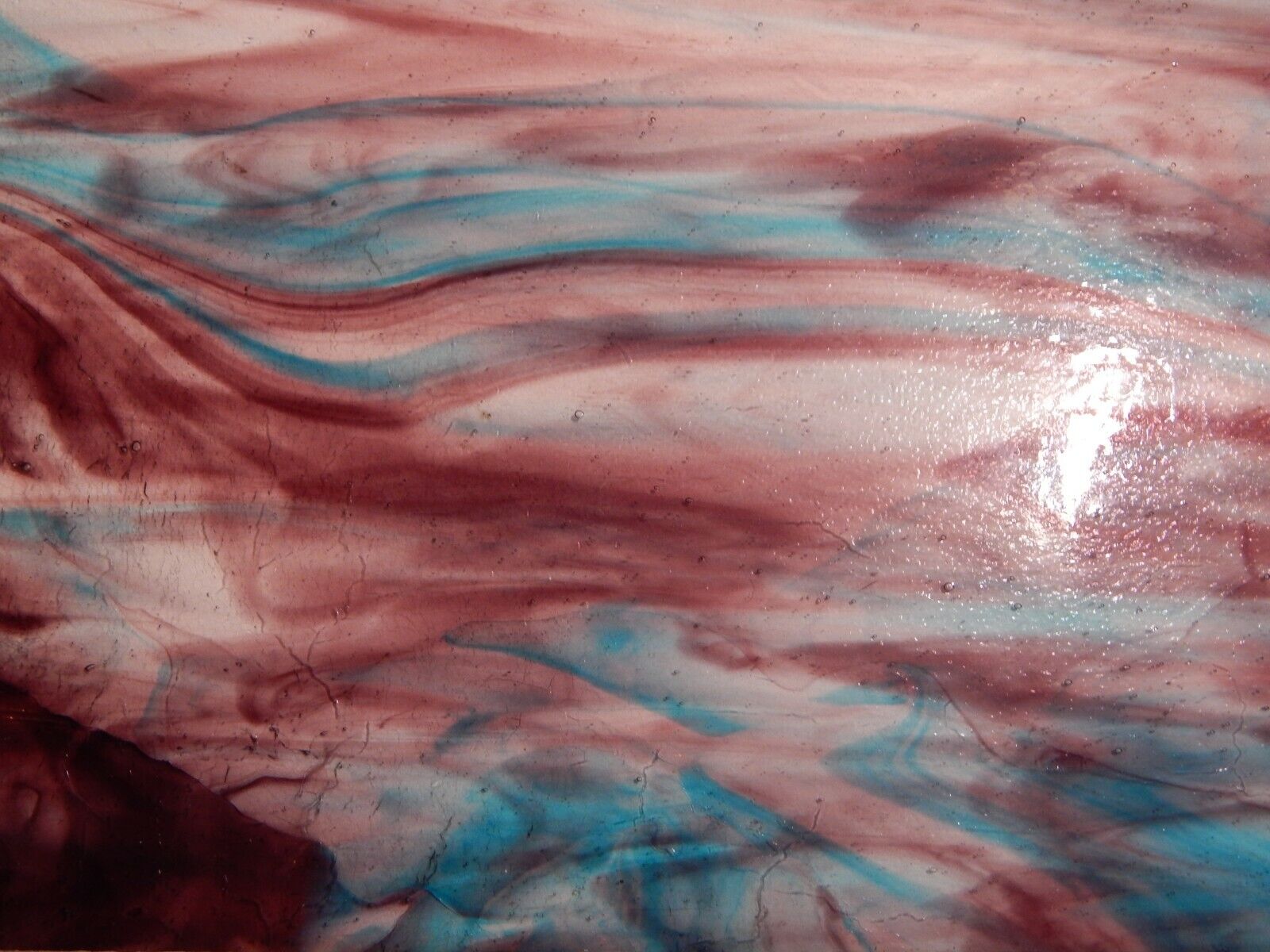 Purple + Sky Blue Swirl Stained Glass 2 Pieces 8" x 9.75" Each - Wissmach Wissmach NA - фотография #2