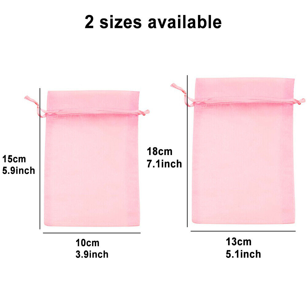 USA 100x Sheer Drawstring Organza Bags Jewelry Pouches Wedding Party Favor Bag Paddsun Does Not Apply - фотография #2