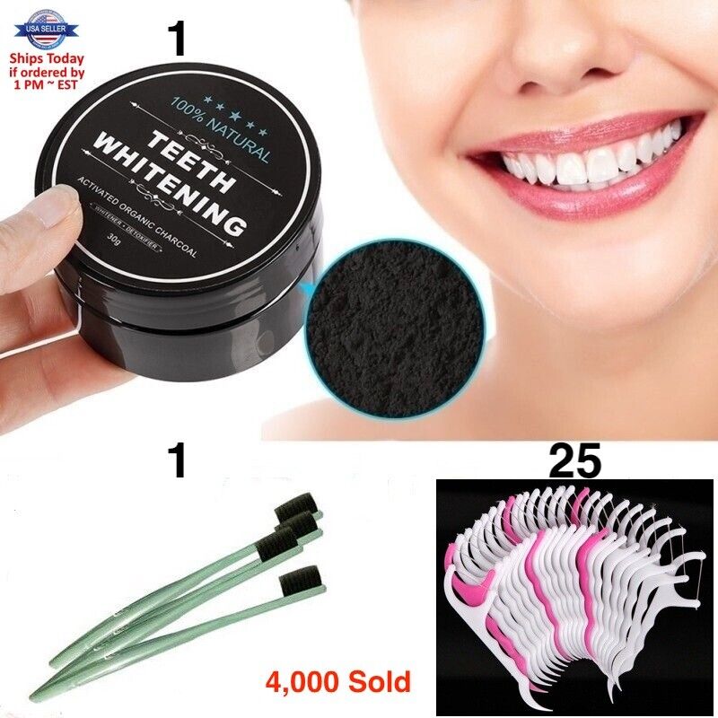 ORGANIC COCONUT ACTIVATED CHARCOAL TOOTHPASTE NATURAL TEETH WHITENING POWDER KIT Unbranded Does not apply
