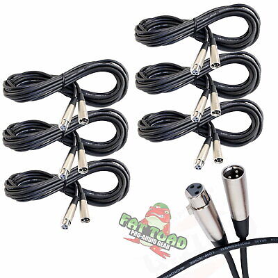 FAT TOAD Microphone Cords 20FT - 6 PACK XLR Cable Wire Female Male Recording PA Fat Toad U-AP2109