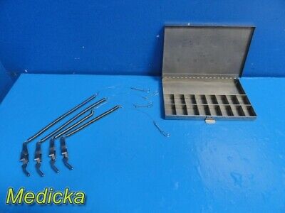 4X Aesculap FF22 Yasargil Spring Hooks for Galea Fixation W/ Case ~ 23680 Aesculap FF22