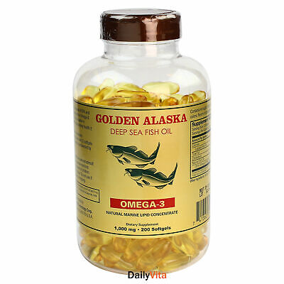 3 x NCB Golden Alaska Deep Sea Fish Oil 1000 mg 200 SG Fresh Made In USA NCB 11200x3 - фотография #2