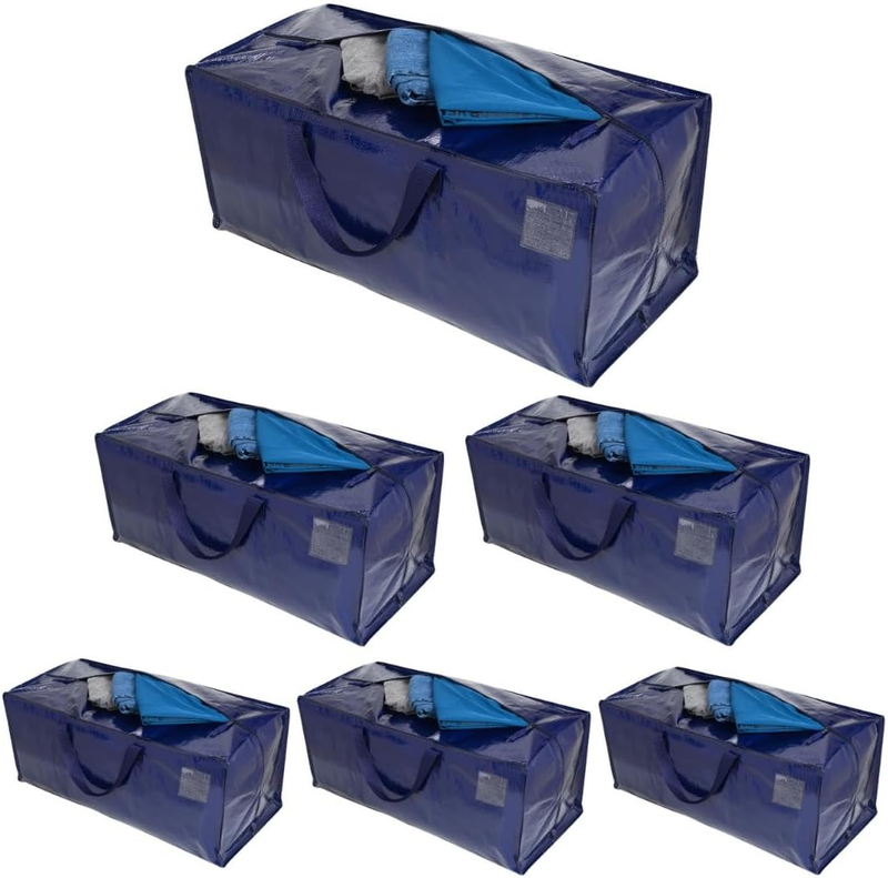 6 Pack Heavy Duty Extra Large Moving Bags W/Backpack Straps Strong Handles & Zip Does not apply
