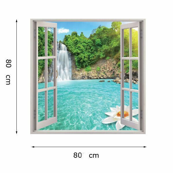 Waterfall 3D Window View Removable Wall Art Sticker Vinyl Decal Home Decor Mural HY Wall Art Does Not Apply - фотография #3