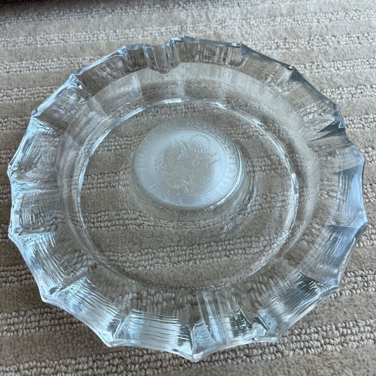 House of Representatives Official USA glass ashtray, 7.5" round, vintage Без бренда - фотография #3