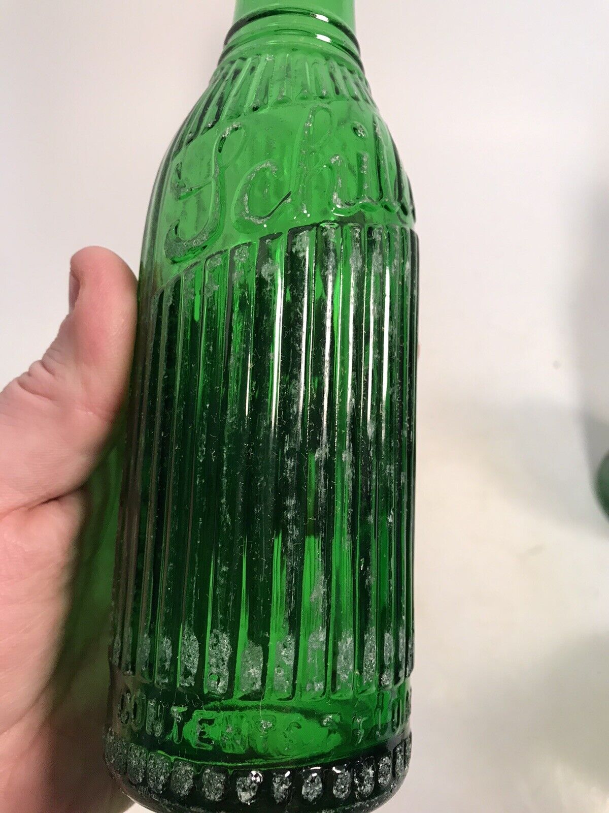 SCHILLE green Soda Bottles, Pop, Beverage, lot of 3 the same, dug, 7 ounce Без бренда - фотография #4