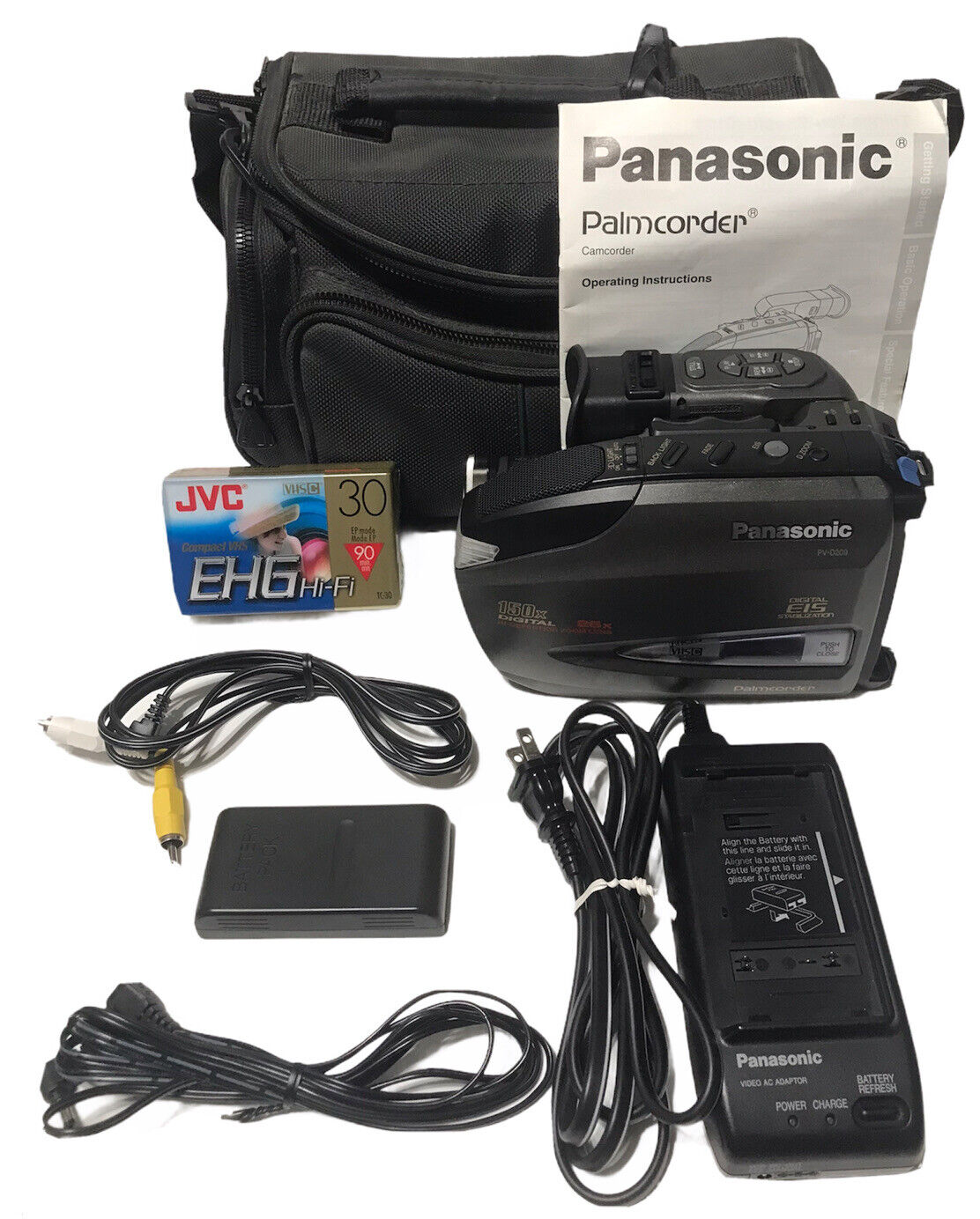 Panasonic PV-D209D Video Palmcorder Cam/REC Videocassette VHS-C Tape LOT EUC Panasonic Video Palmcorder