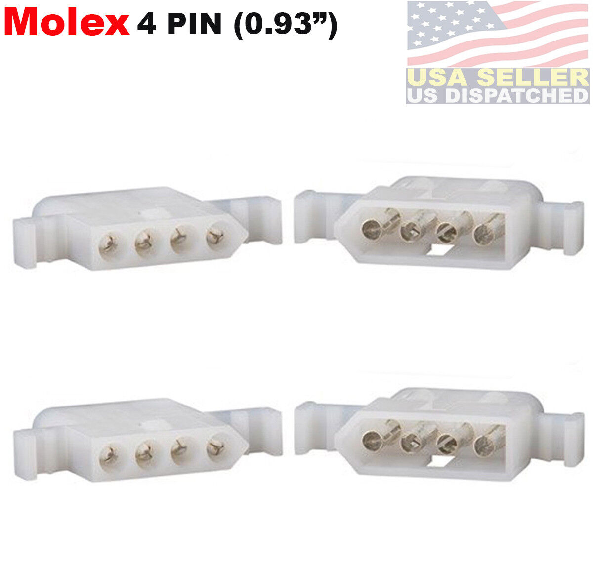 2SET - Molex 4 Pin Tuner Connector Plug For ICOM LDG Automatic Antenna Tuner ATU Molex Does Not Apply