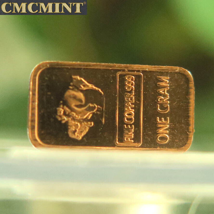 1 gram solid pure Copper buffalo bar, 10pcs/lot, free shipping to worldwide CMCMINT A111 - фотография #3