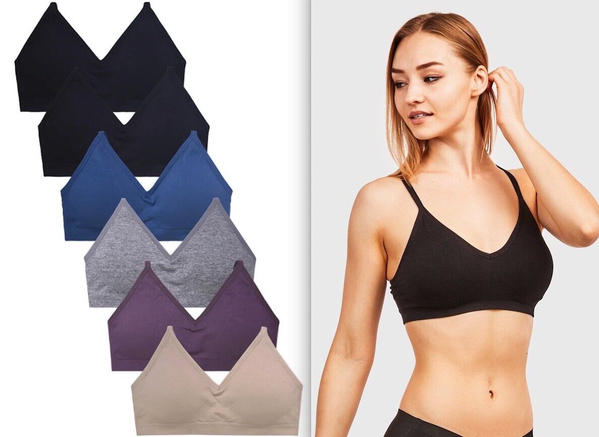 6-PACK Sofra Women's Seamless Sports Bra Convertible Bra - One Size (BR0160SP1) Sofra