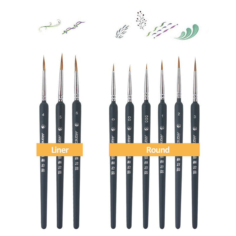 Fine Detail Paint Brush Set of 9pcs, Miniature Paint Brushes kit, Model Brush Unbranded Does Not Apply - фотография #3