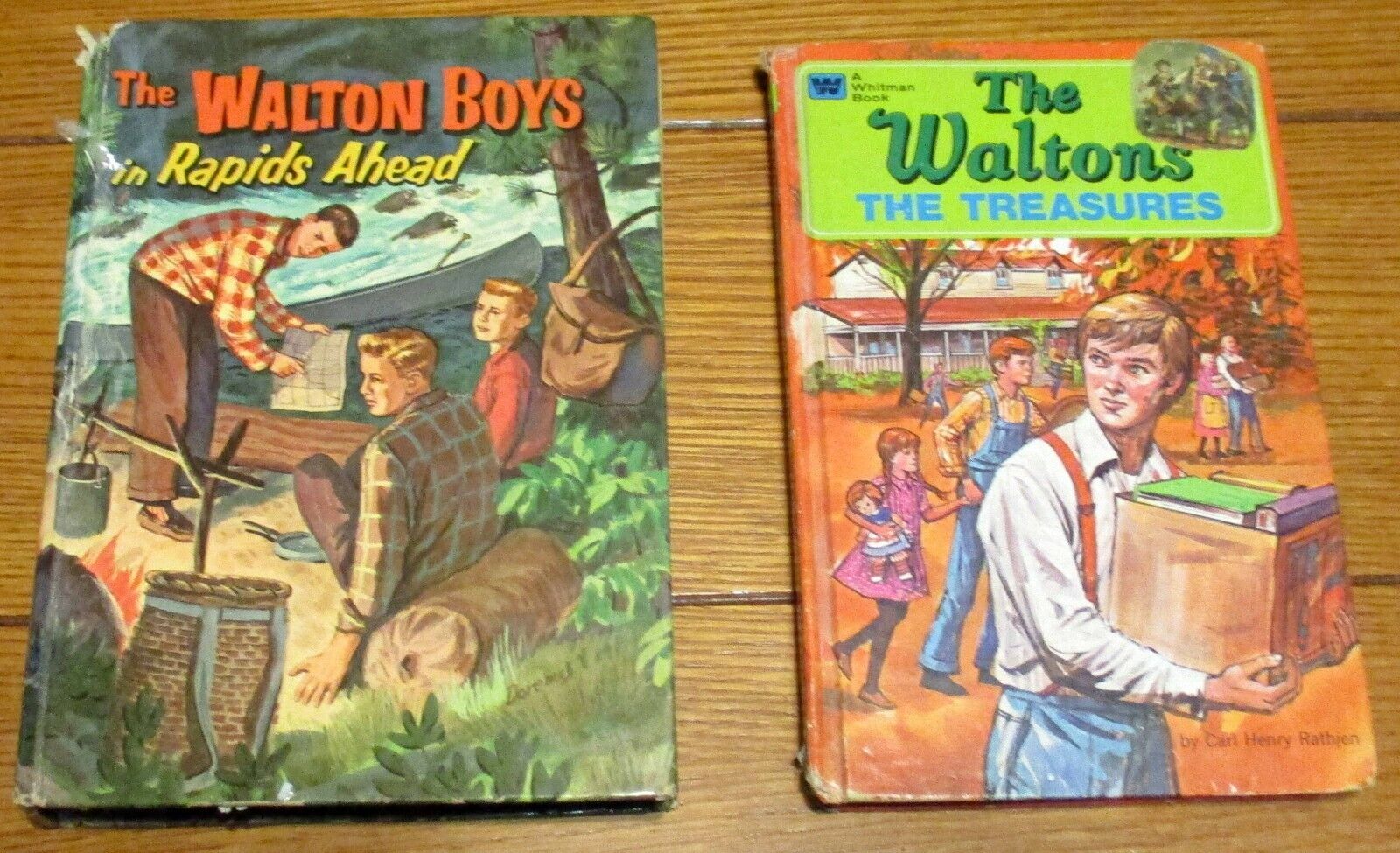 1975 The Waltons The Treasures & 1958 The Walton Boys in Rapids Ahead H/C Без бренда