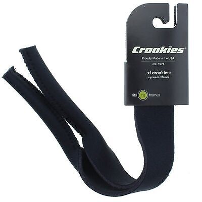 Croakies Original Solid Eyewear Retainer, M/L 11-17mm - Black (2-Pack) Croakies CRXL3HT - фотография #3