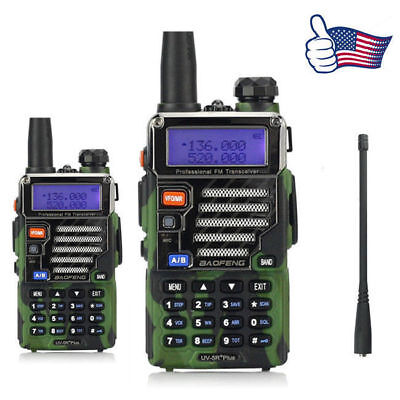 2x Baofeng UV-5R Plus Qualette Camouflage 2m/70cm Band VHF UHF Ham Two-Way Radio Baofeng Does not apply