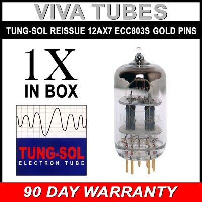 Brand New Tung-Sol Reissue GOLD PIN 12AX7 ECC83 Gain Tested Vacuum Tube Tung-Sol ECC803SG