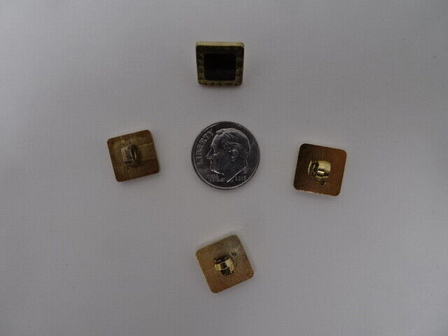 Vintage Faux Rhinestone Gold Border Square Shank Button 12mm Lot of 4 AA85 Unbranded Does Not Apply - фотография #4