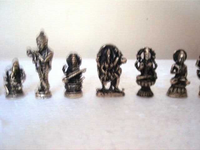 Hindu God Ganesh Shiva Krishna Hanuman SET 12 MINI AMULET STATUE figurine Murti Без бренда - фотография #2