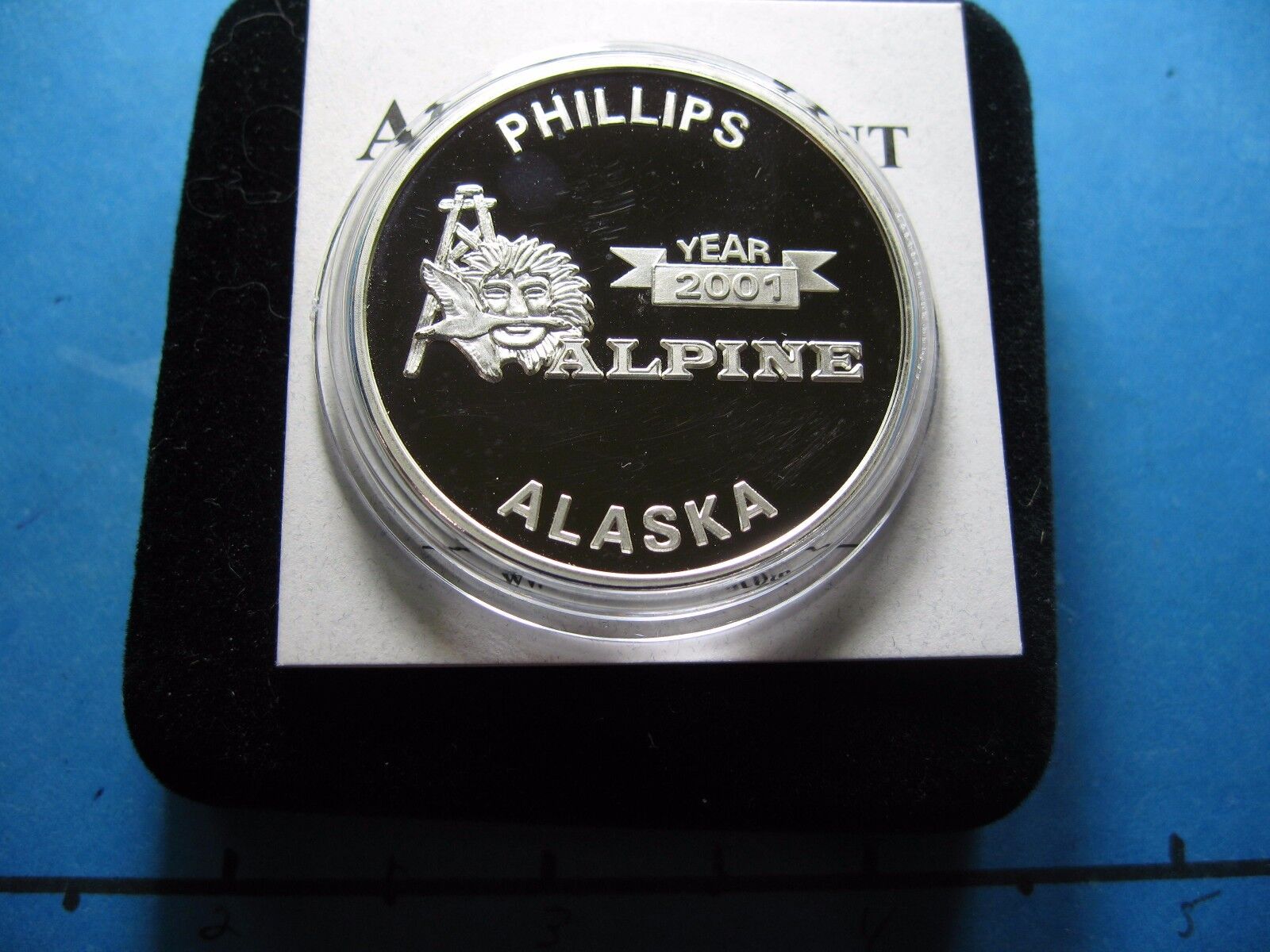 PHILLIPS ALPINE 2001 ALASKA MINT BEAR NANUO CONAM AGLAQ 999 SILVER COIN CASE COA Без бренда