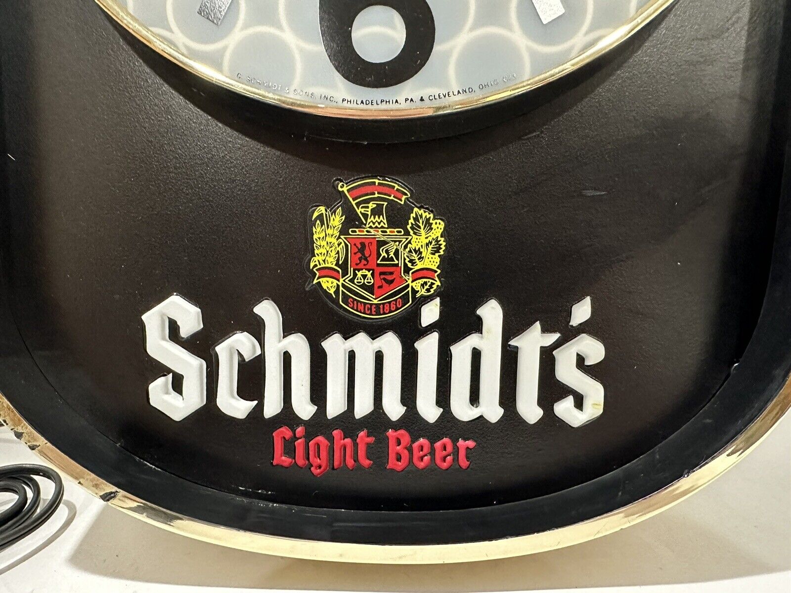 New Old Stock Vintage Schmidt’s Light Beer Lighted Kaleidoscope Wall Clock NOS Schmidt’s - фотография #5