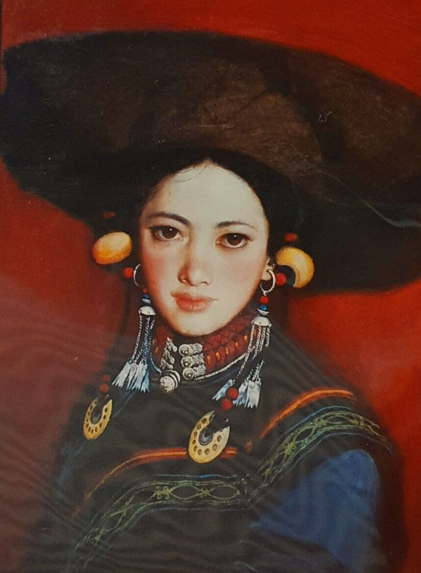 Chinese Artist Gao Xiao-Hua Reproduction Prints of Paintings of Yi Ethnic Group Без бренда