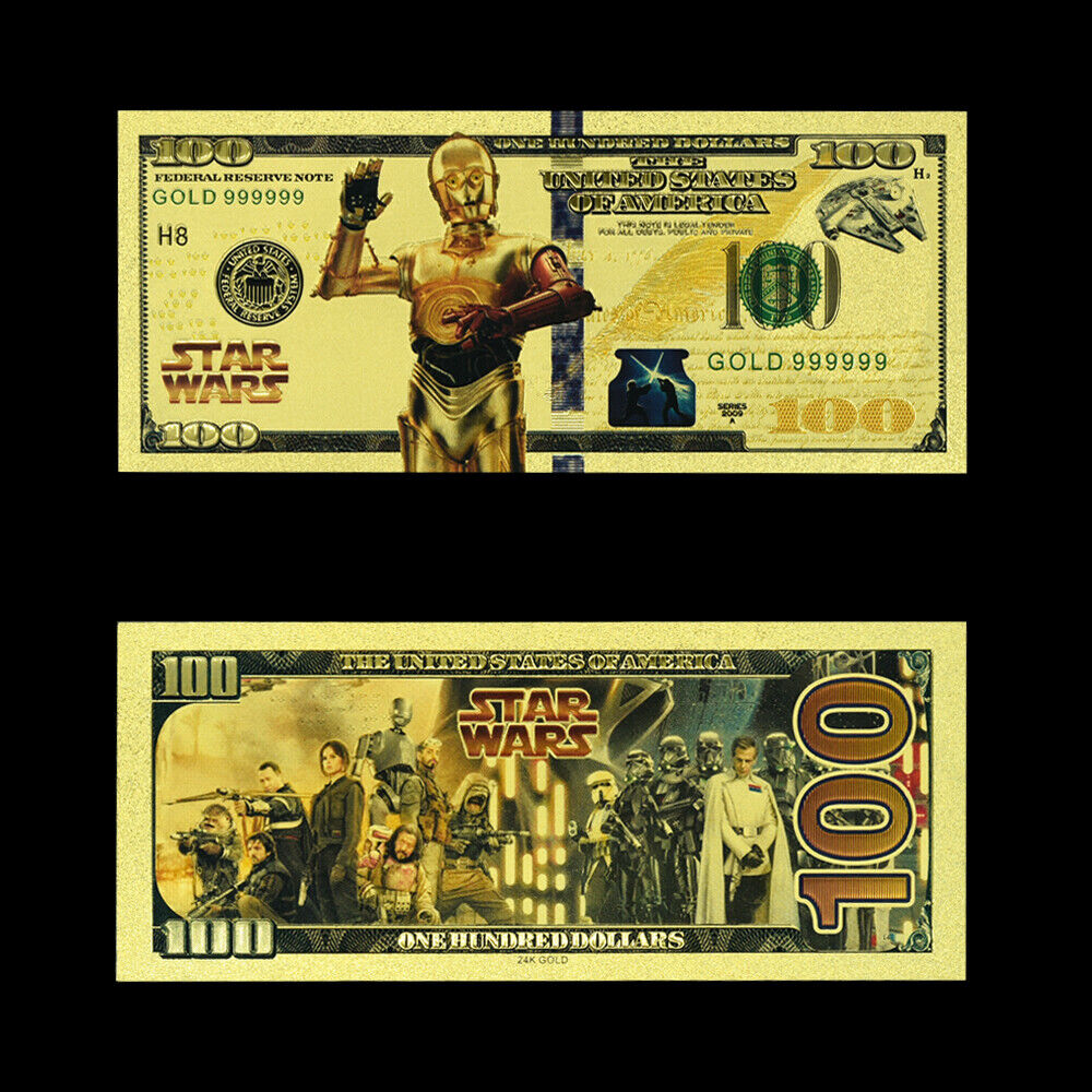 Set of 10 Colourful Star Wars Gold Plated Banknotes Crafts Home Decoration Без бренда - фотография #4