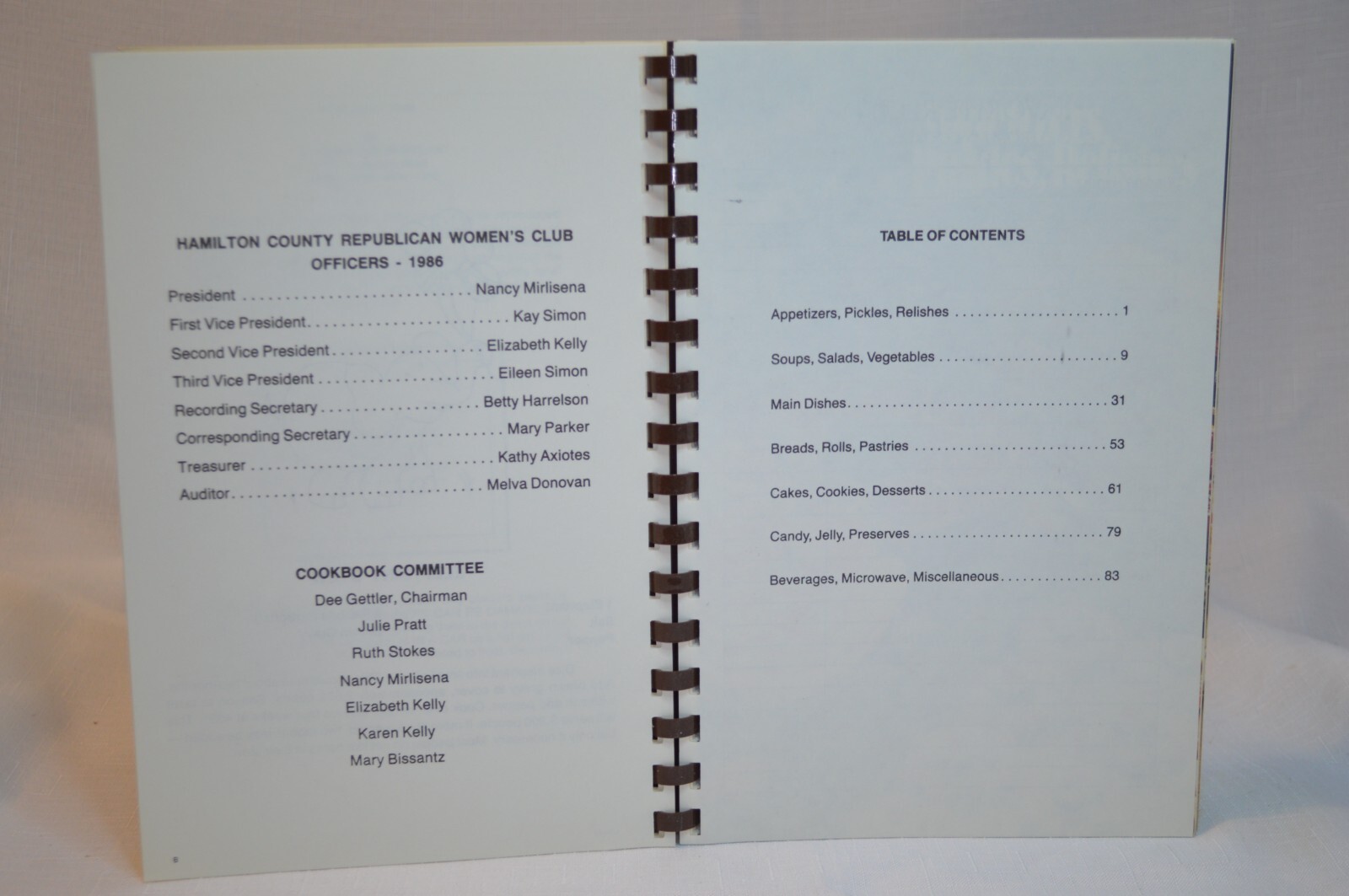 Grand Old Party Recipes Hamilton County OHIO Republican Women’s Club Bound 1986 Без бренда - фотография #2