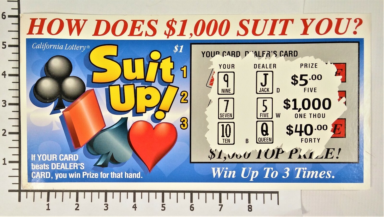 CA Lottery Scratchers Display Signs Suit Up Mad Money Fame & Fortune Vtg Без бренда - фотография #8