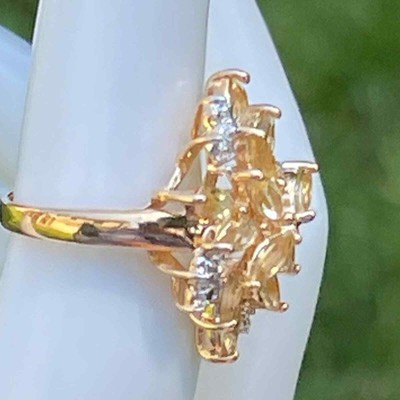 ROSS SIMONS Champaign Clear Zircon 18k yellow gold Ring Size 5 Jewelry F25 Ross Simons - фотография #7