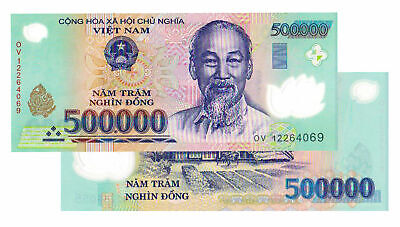1,000,000 VIETNAM DONG (2x 500,000) BANK NOTE MILLION VIETNAMESE UNCIRCULATED Без бренда