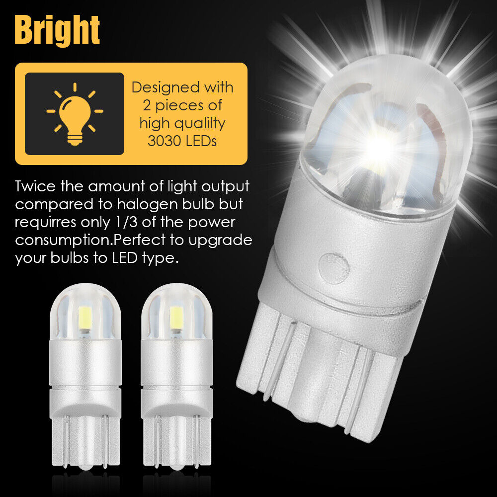 10pcs 194 LED Bulb T10 168 W5W Canbus White Dome License Side Marker Light 6000K isincer Does Not Apply - фотография #6
