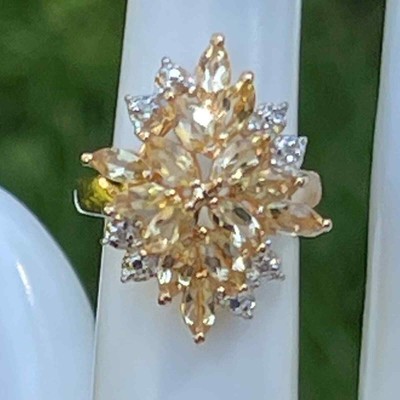 ROSS SIMONS Champaign Clear Zircon 18k yellow gold Ring Size 5 Jewelry F25 Ross Simons - фотография #6