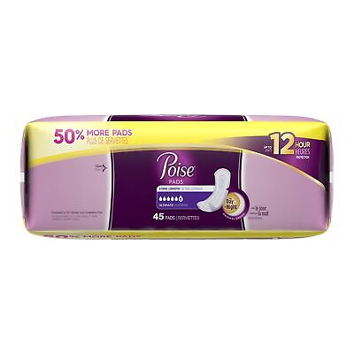 Poise Female Incontinent Pad Long Length 15.9" L 34104 Ultimate Supreme 90 Ct Poise 34104 - фотография #4