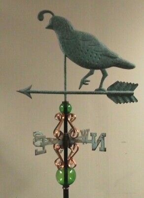 QUAIL ANTIQUED COPPER WEATHERVANE,ALL PARTS AS SHOWN. NO ROOF MOUNT Custom Made