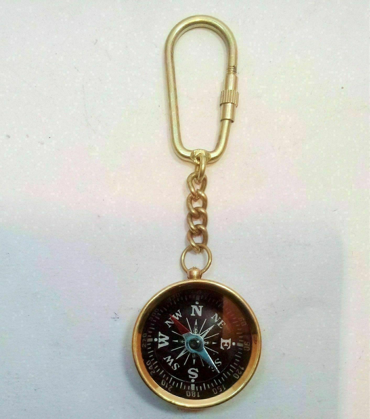 Lot Of 4 Pcs Brass Working Pocket Compass key Chain Nautical Key Ring Best Gift  Без бренда - фотография #2