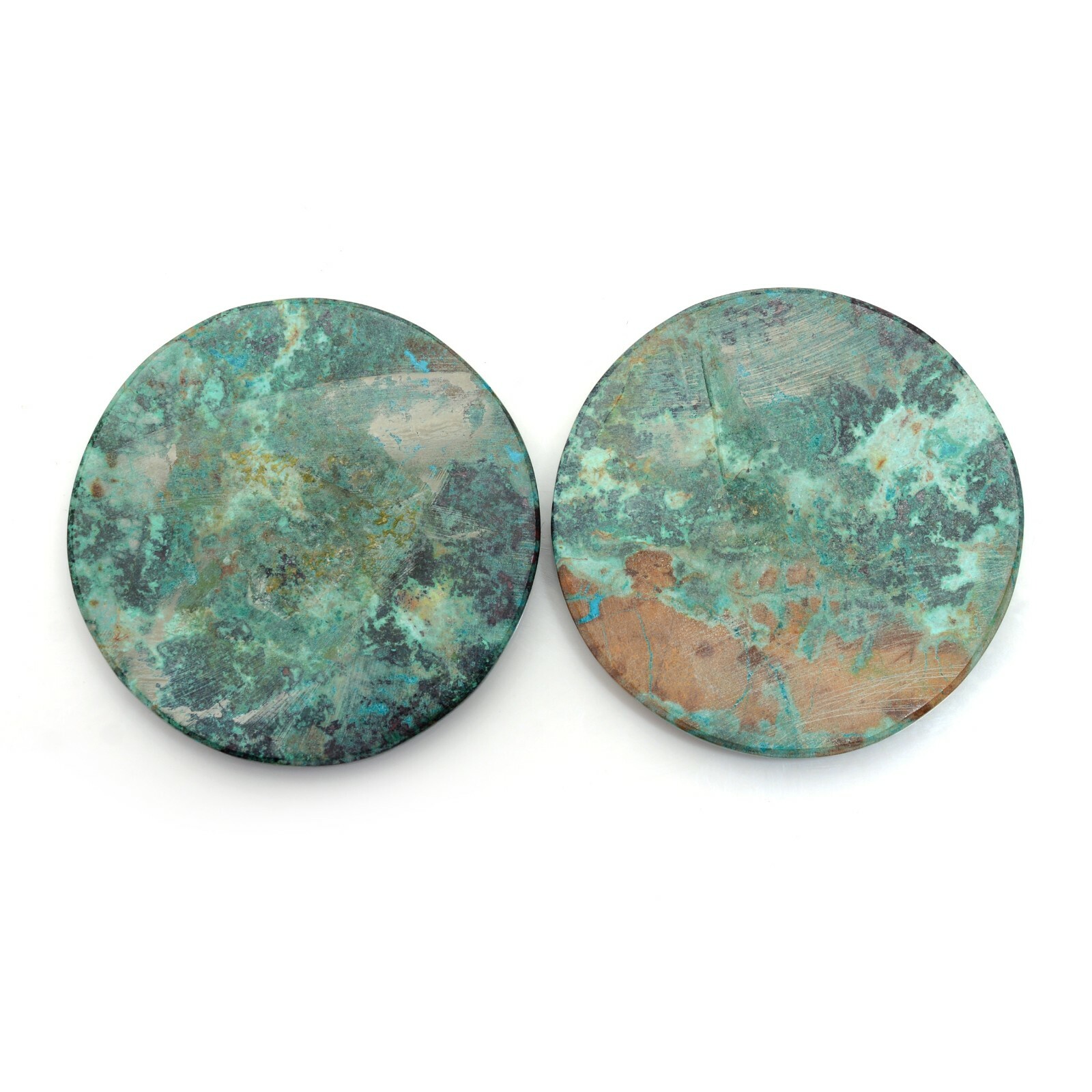 380 Cts Natural Chrysocolla Top Quality Untreated Huge Round Cabochon Gemstones USHAQGEMS - фотография #3