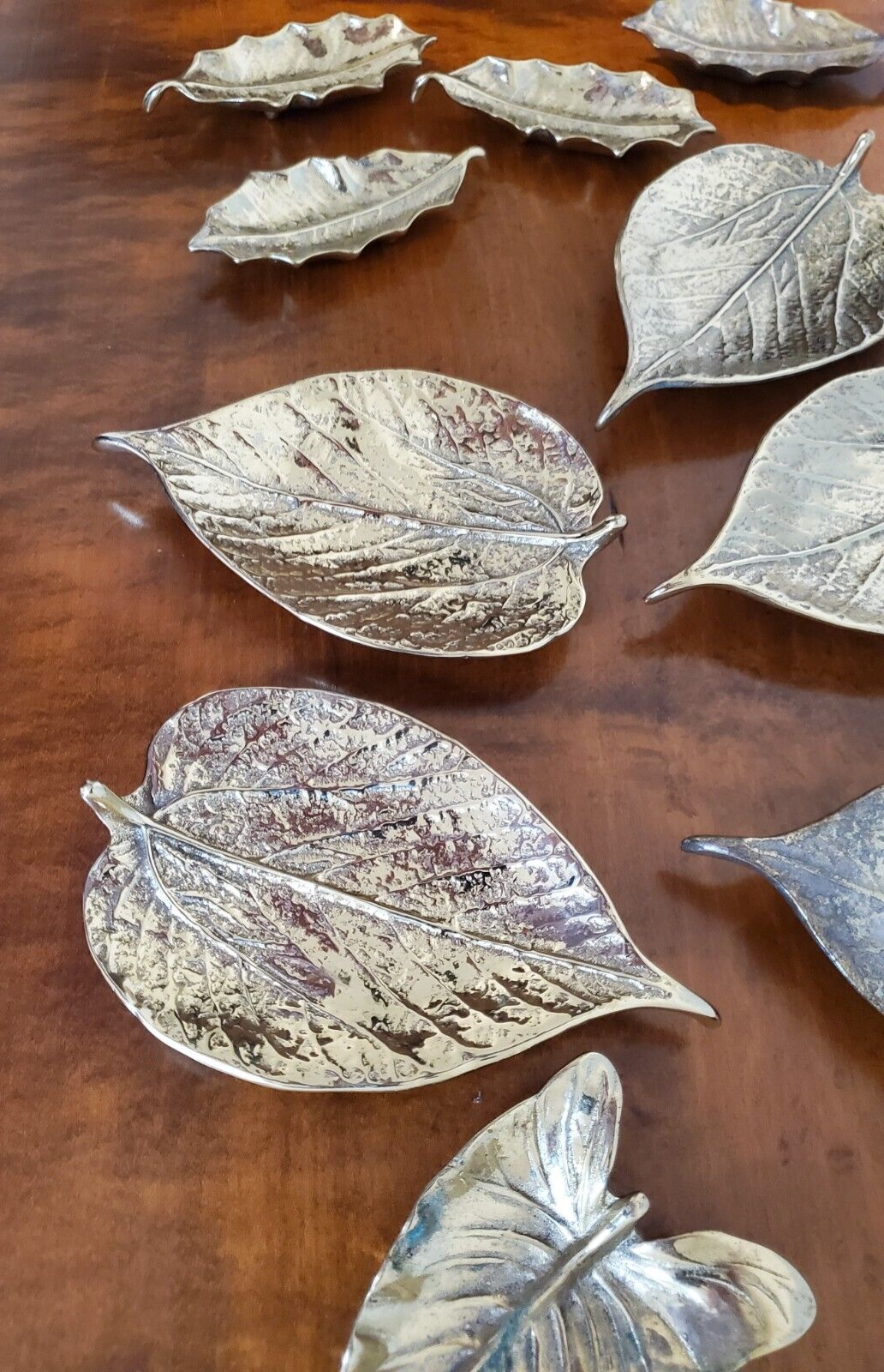 LOT of 13 Virginia Metalcrafters Leaves Trinket Dishes CW 3-27, 3-33 and 3-35 Без бренда - фотография #7