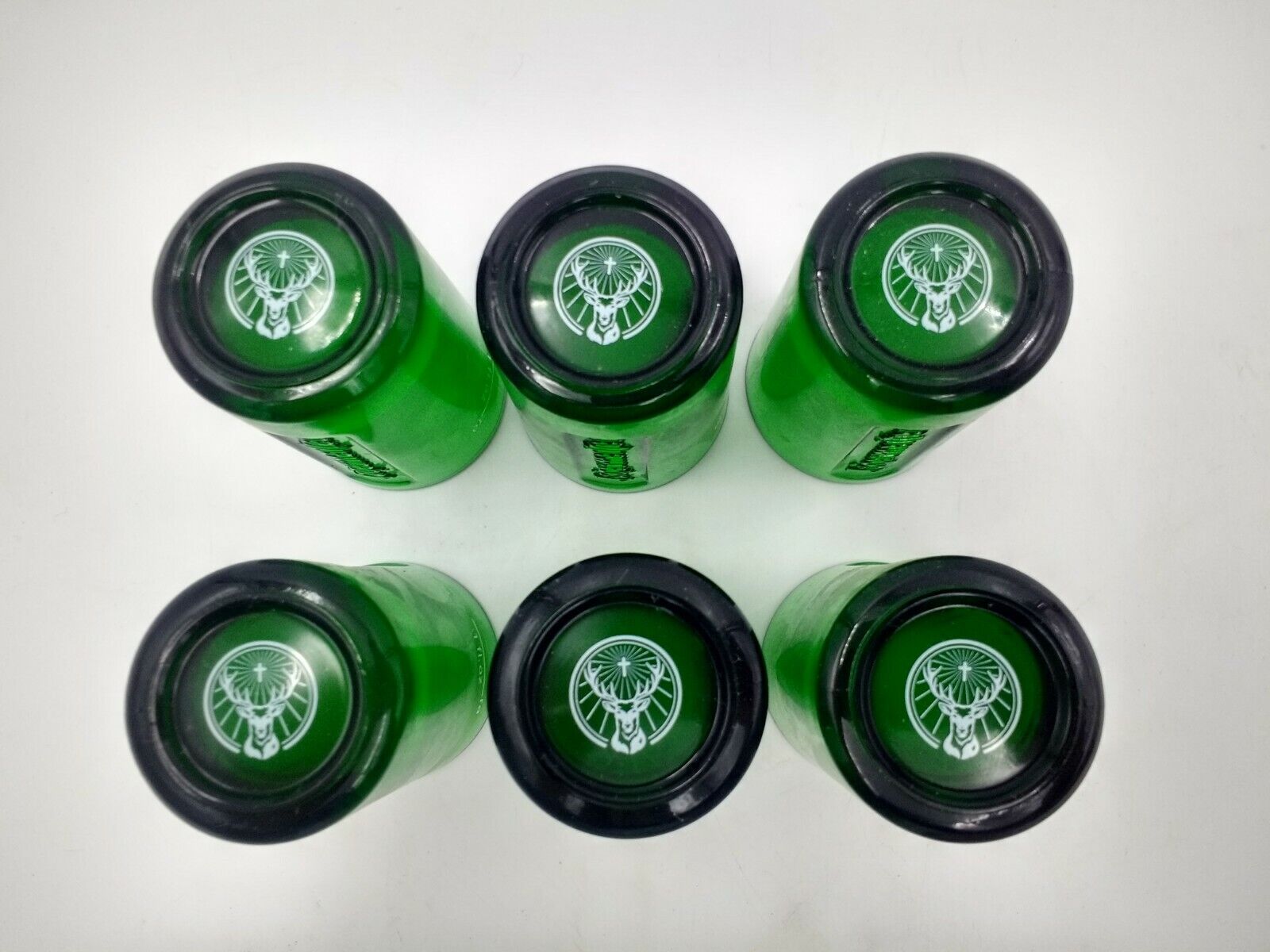 6 New Embossed Green Glass 1 Ounce Jagermeister Shot Glasses Jägermeister - фотография #11