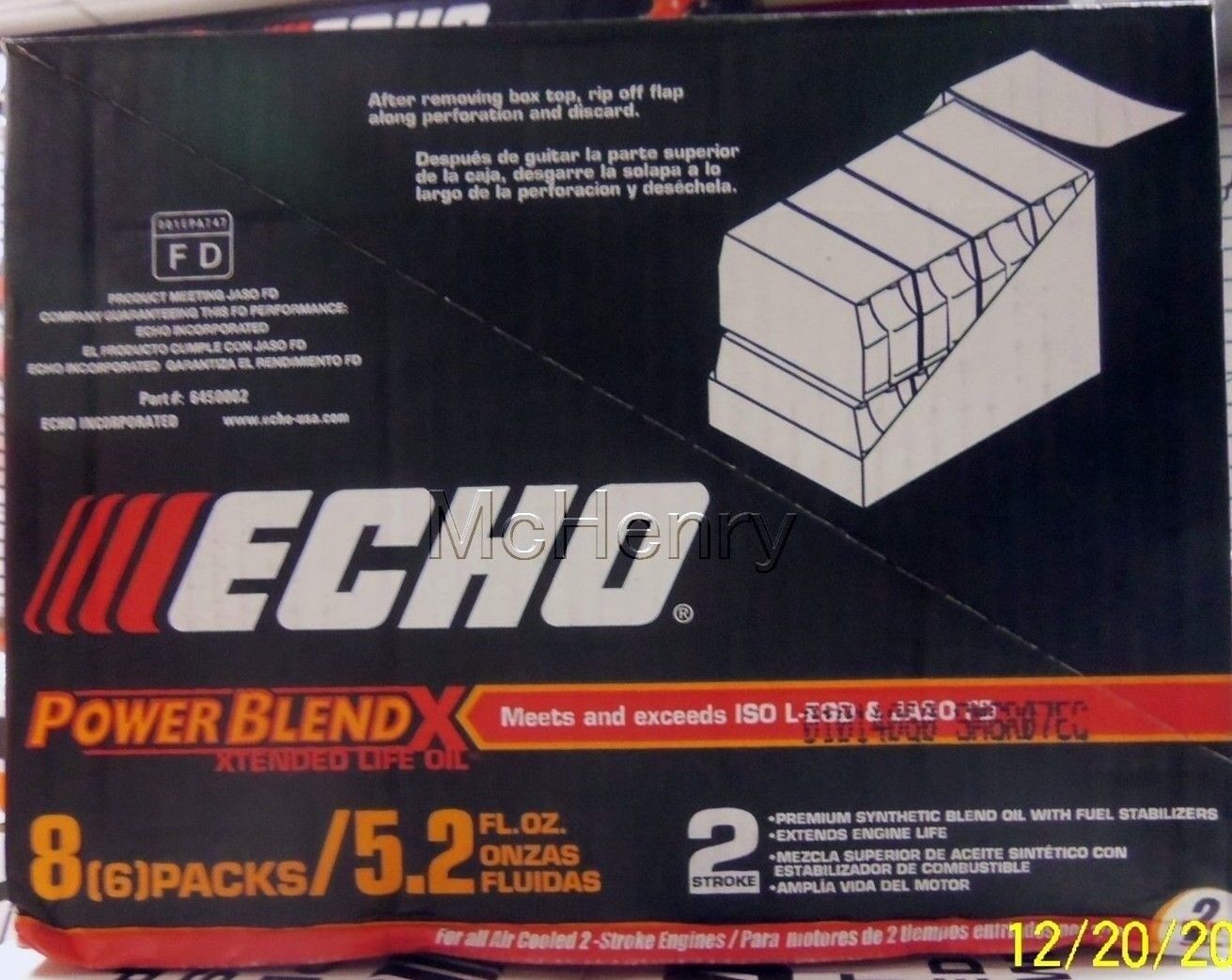 OEM Echo Shindaiwa 48 Pack 5.2 Ounce Bottles of 2-Cycle Oil-Part# 6450002 Echo/Shindaiwa 6450002