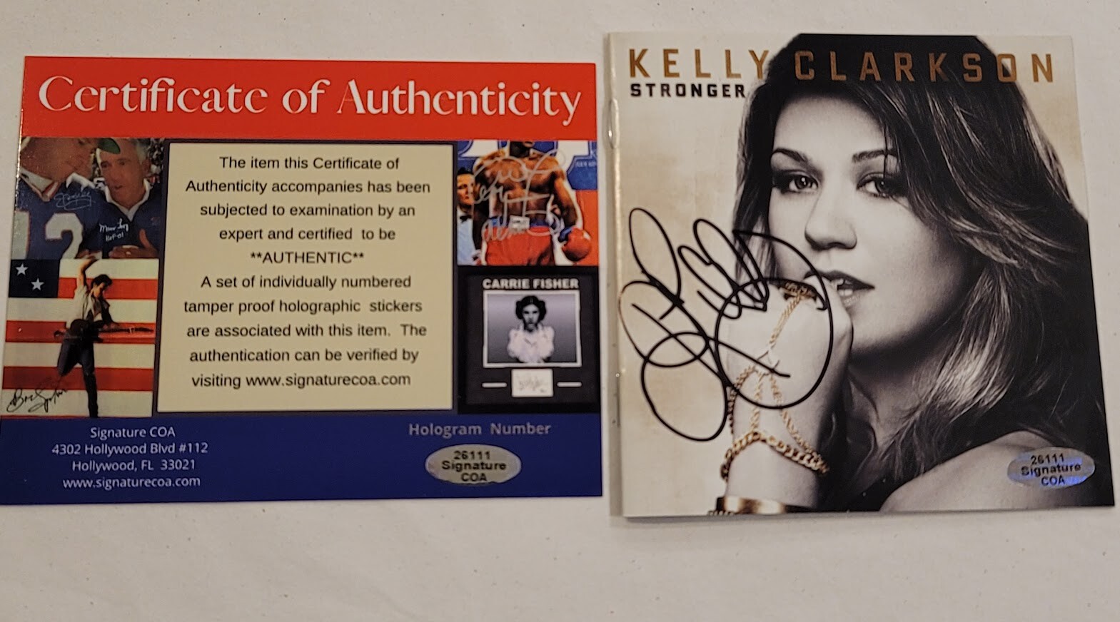 Kelly Clarkson signed autographed Stronger CD Certificate of Authenticity Без бренда - фотография #4
