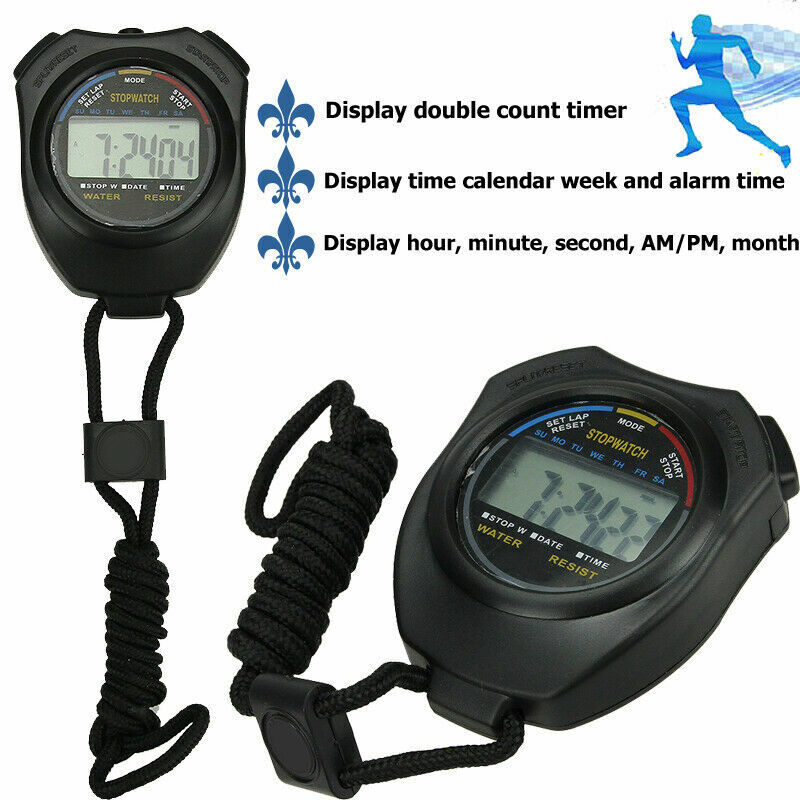 Digital LCD Alarm Date Time Counter Stopwatch Sport Timer Electronic Chronograph Unbranded Does not apply - фотография #3