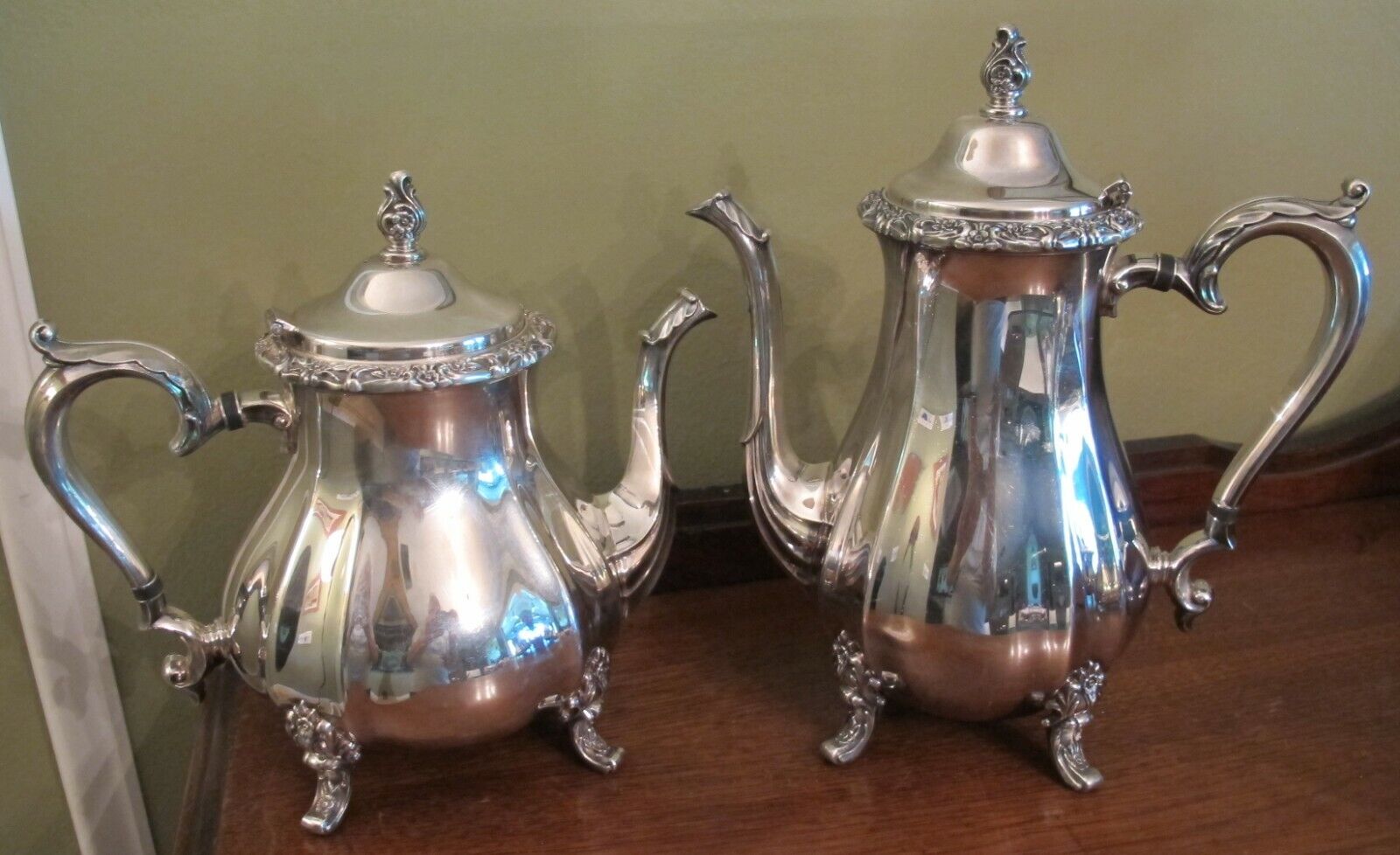 Elegant International Silver, Silverplate Tea/Coffee Set Countess Pattern *WoW* International Silver - фотография #2