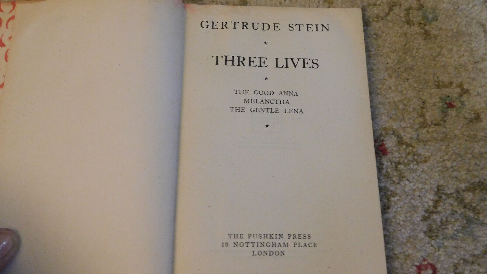 Vtg Rare 3 LIVES by Gertrude Stein 1946 3rd Edition HC/DJ Pushkin Press Book Без бренда - фотография #4